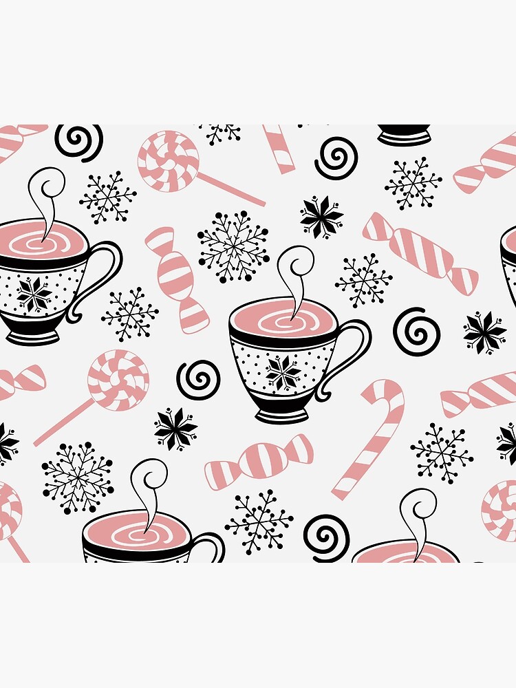 Disover Christmas Hot Chocolate Pattern,Hot Cocoa Pattern Duvet Cover