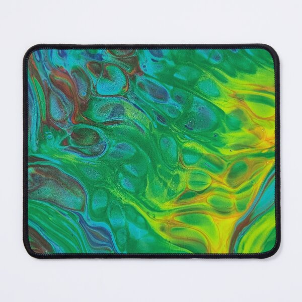 Item preview, Teal, Green, Yellow & Red Acrylic Pour Art designed and sold by LittleBuddhaArt.
