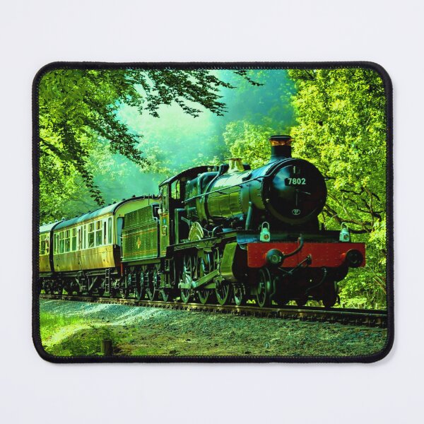 Item preview, Steam Engine in the Green Forest, Steam Train Railroad Engine designed and sold by TheTrainRoom.
