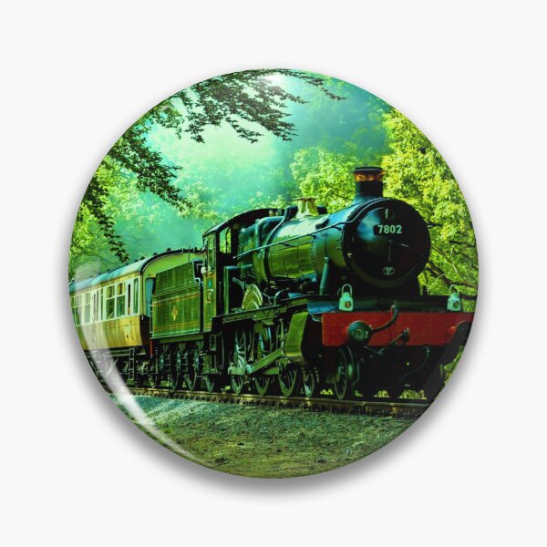 Item preview, Steam Engine in the Green Forest,  Steam Train Railroad Engine designed and sold by TheTrainRoom.