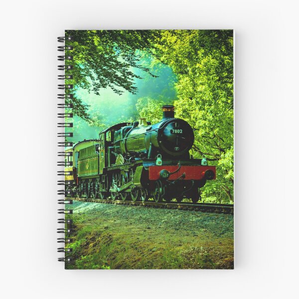 Item preview, Steam Engine in the Green Forest,  Steam Train Railroad Engine designed and sold by TheTrainRoom.