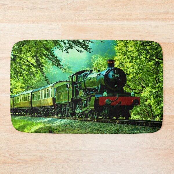 Item preview, Steam Engine in the Green Forest,  Steam Train Railroad Engine designed and sold by TheTrainRoom.