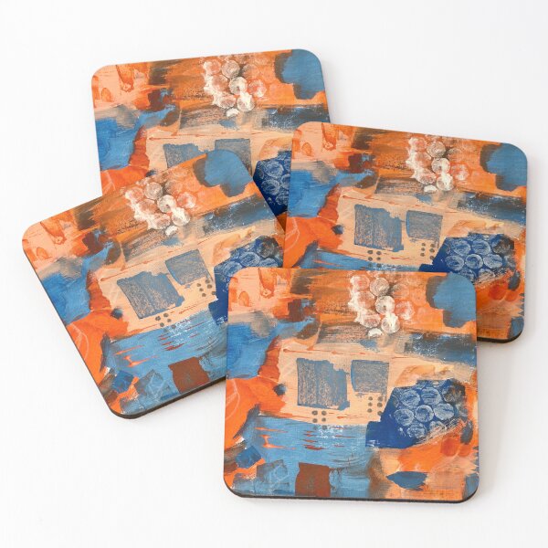Item preview, Abstract Orange and Blue #2 designed and sold by villageschool.