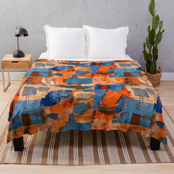 Item preview, Abstract Orange and Blue #2 designed and sold by villageschool.