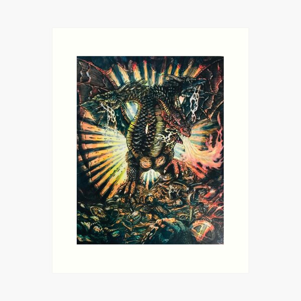The Lair of the Three Headed Dragon Art Print