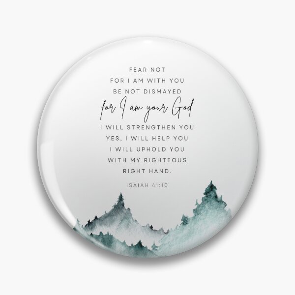 Item preview, Fear Not Isaiah 41:10 Watercolor Aqua Mountains Art designed and sold by ipraisedesigns.