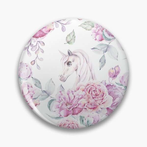 Item preview, Watercolor hand painted cute floral unicorn digital painting, repeat pattern designed and sold by tiana-geo.