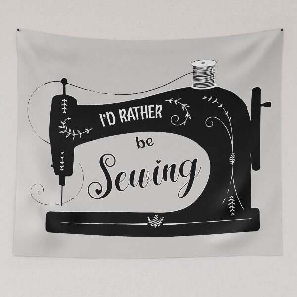 Item preview, I'd rather be sewing antique elegant sewing machine funny sewing fashion designer tailor seamstress gifts designed and sold by MetalicBabe.