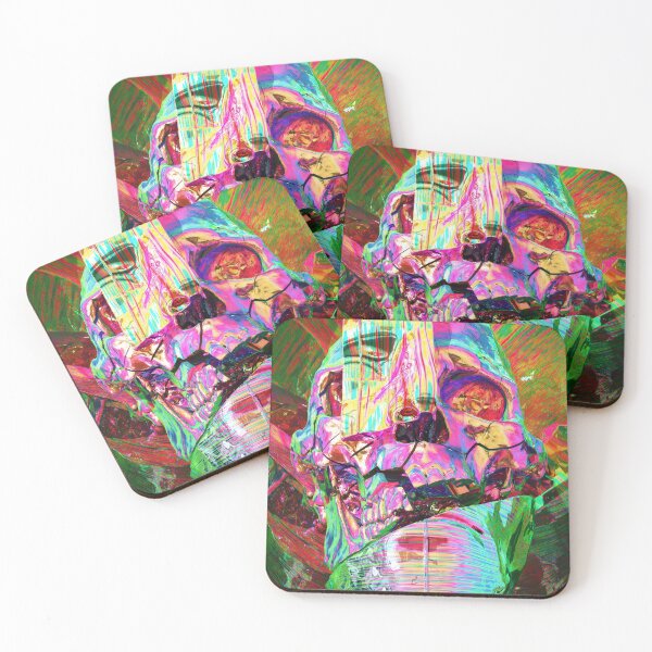 Item preview, colorful breaking shattered skull  designed and sold by MantillArt.