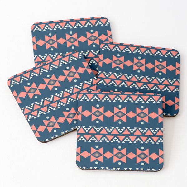 Item preview, Geometric Triangles Compilation in Rose Gold and Blue - Multicolor Boho Motif designed and sold by Yeldiz.