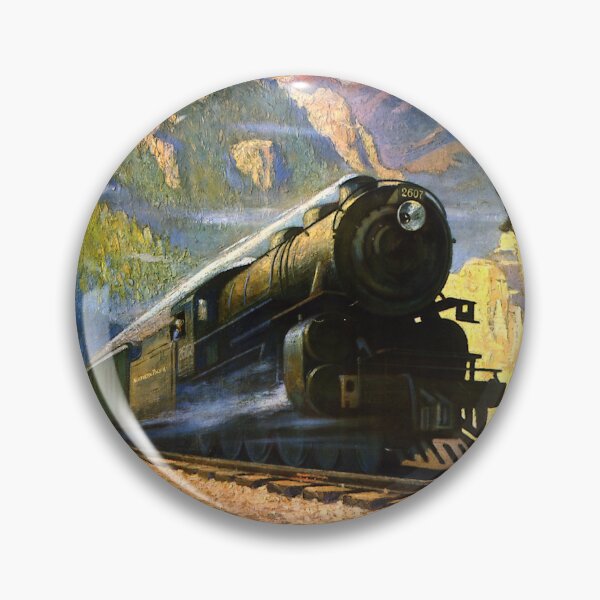 Item preview, North Coast Limited in Montana Rockies from Vintage Poster, Express Steam Locomotive Train Railroad Railway designed and sold by TheTrainRoom.