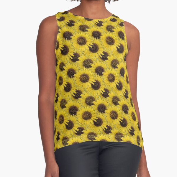 Lemon Queen Sunflowers From My Garden No. 005 Sleeveless Top