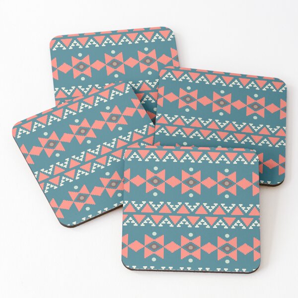 Item preview, Geometric Triangles Compilation in Rose Gold and Blue - Multicolor Boho Motif designed and sold by Yeldiz.
