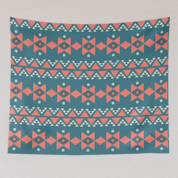 Item preview, Geometric Triangles Compilation in Rose Gold and Blue - Multicolor Boho Motif designed and sold by Yeldiz.