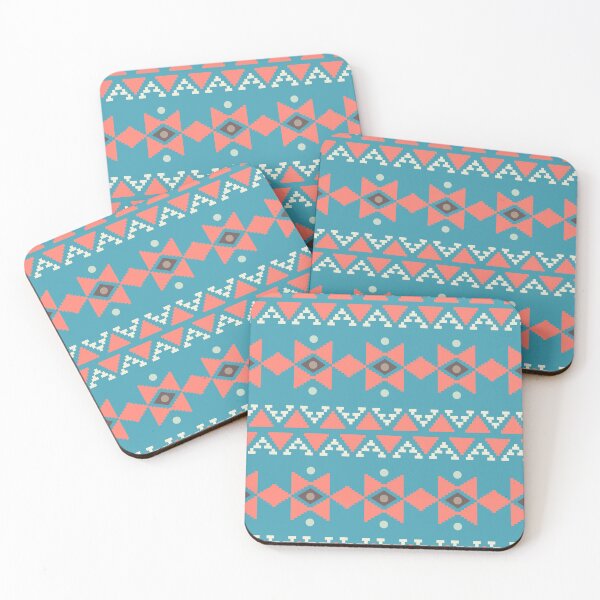 Item preview, Geometric Triangles Compilation in Rose Gold and Blue - Multicolor Boho Motif designed and sold by Yeldiz.