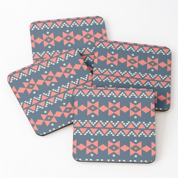 Item preview, Geometric Triangles Compilation in Rose Gold and Blue - Multicolor Boho Motif designed and sold by Yeldiz.