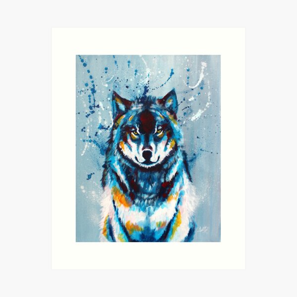Item preview, Wise and Wild - wolf painting, original canvas art designed and sold by Flo Art Studio.
