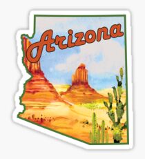 ARIZONA VINTAGE DESERT CACTUS TRAVEL MOUNTAINS SAGUARO GRAND CANYON PHOENIX TUCSON YUMA Sticker