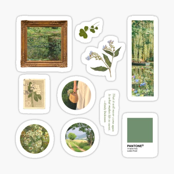 Book Aesthetic Green Stickers for Sale