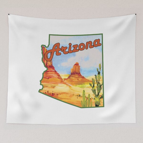 Item preview, ARIZONA VINTAGE DESERT CACTUS TRAVEL MOUNTAINS SAGUARO GRAND CANYON PHOENIX TUCSON YUMA designed and sold by DESTINATIONS DECAL.