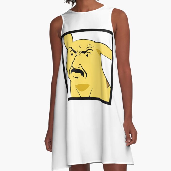 Yellow mouse with mustache   A-Line Dress