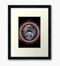 Erde Mond und das Universum (geprägt) Gerahmtes Wandbild