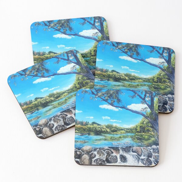 Item preview, Lake landscape oil painting designed and sold by ArtbyTreva.