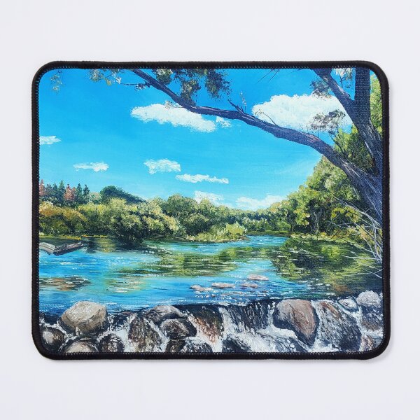 Item preview, Lake landscape oil painting designed and sold by ArtbyTreva.