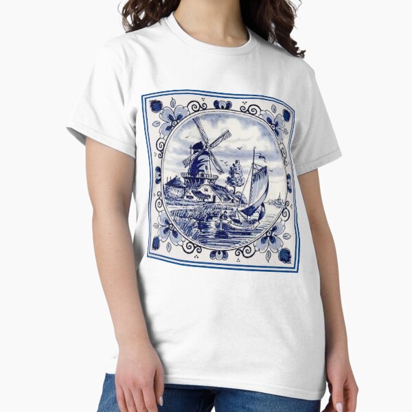 Item preview, DUTCH BLUE DELFT: Vintage Windmill Print designed and sold by posterbobs.