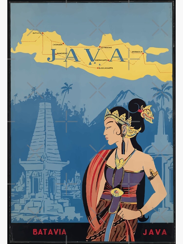 "Java Indonesia - Vintage Travel Advertising Print" Sticker for Sale by ...