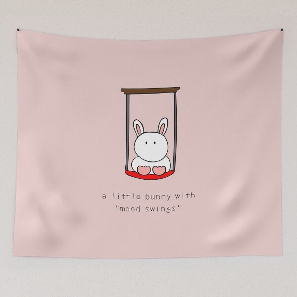 Item preview, a Little bunny with "mood swings" designed and sold by wordspotrayal.