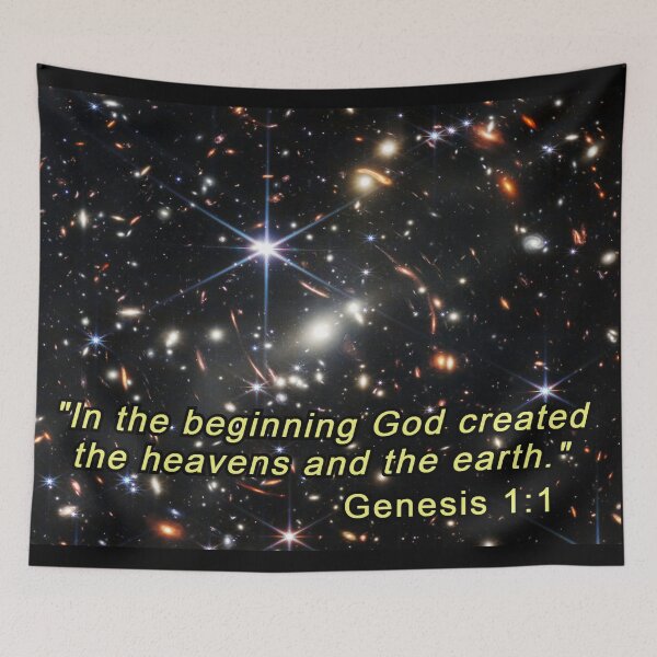 Item preview, JWST - Deepest Infrared Image - Bible Verse - Genesis 1:1 designed and sold by DEL-Productions.