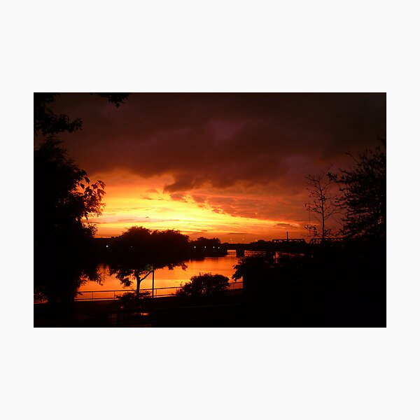 Orange Sun, Setting On One Photographic Print