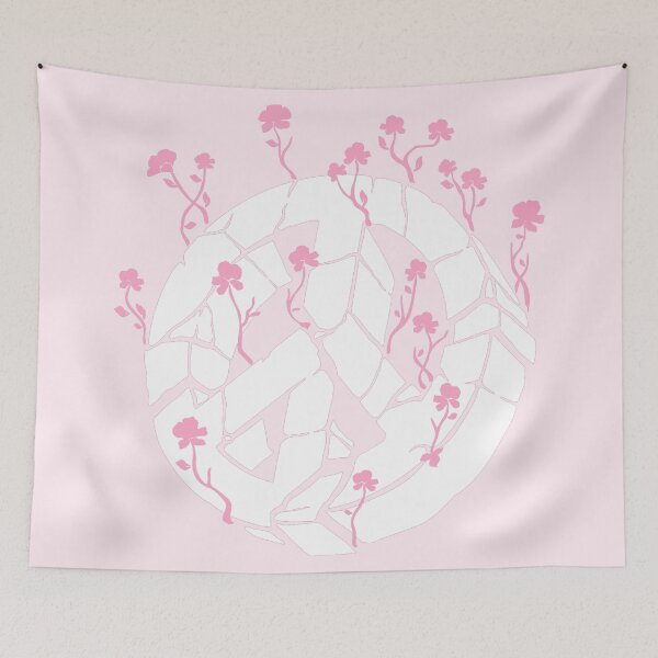 Item preview, Overgrown Ruined Peace Symbol White and Pink designed and sold by everything4eva.