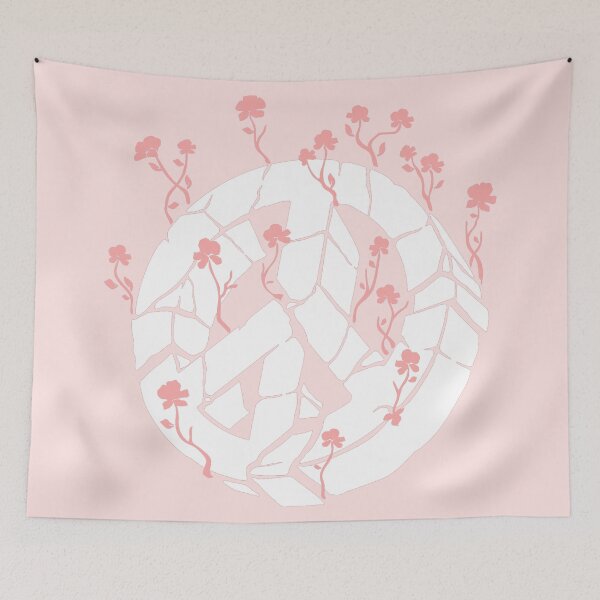Item preview, Overgrown Ruined Peace Symbol White and Pink designed and sold by everything4eva.