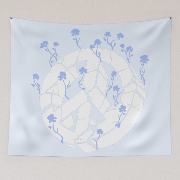 Item preview, Overgrown Ruined Peace Symbol White and Blue designed and sold by everything4eva.