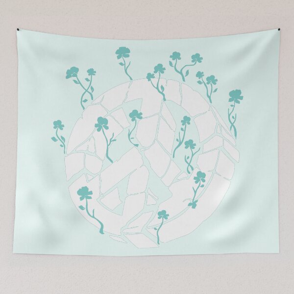 Item preview, Overgrown Ruined Peace Symbol White and Teal designed and sold by everything4eva.