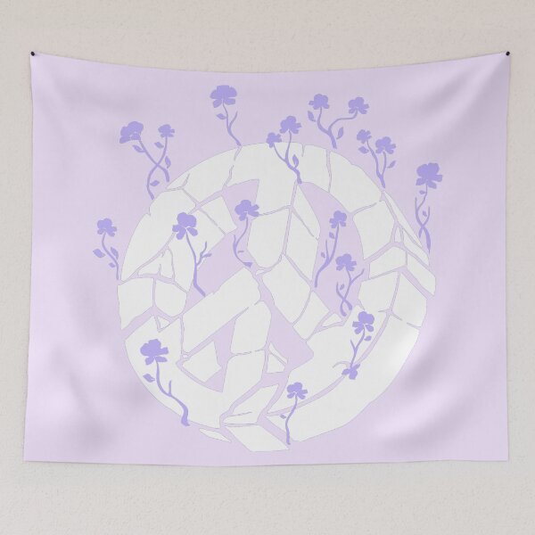 Item preview, Overgrown Ruined Peace Symbol White and Purple designed and sold by everything4eva.