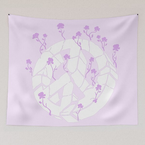 Item preview, Overgrown Ruined Peace Symbol White and Purple designed and sold by everything4eva.