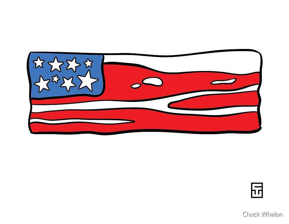 "Bacon Flag" by Chuck Whelon Redbubble