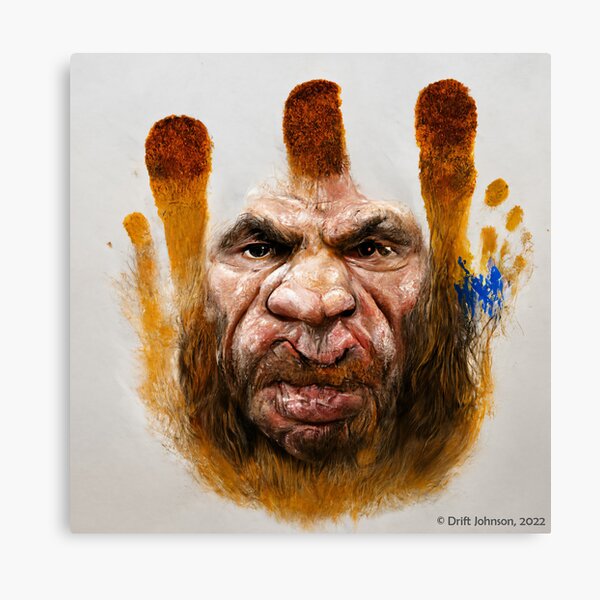 Neanderthal Finger-painting Canvas Print