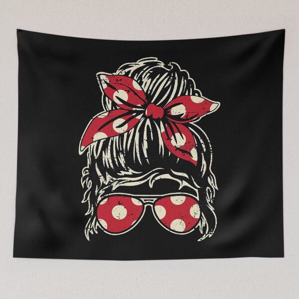 Item preview, Messy Hair Bun With Bandana Ribbon And Sunglasses designed and sold by nwaja-art.