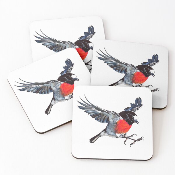 Item preview, Mr Scarlet Robin in flight with claws designed and sold by DingbatDesigns.