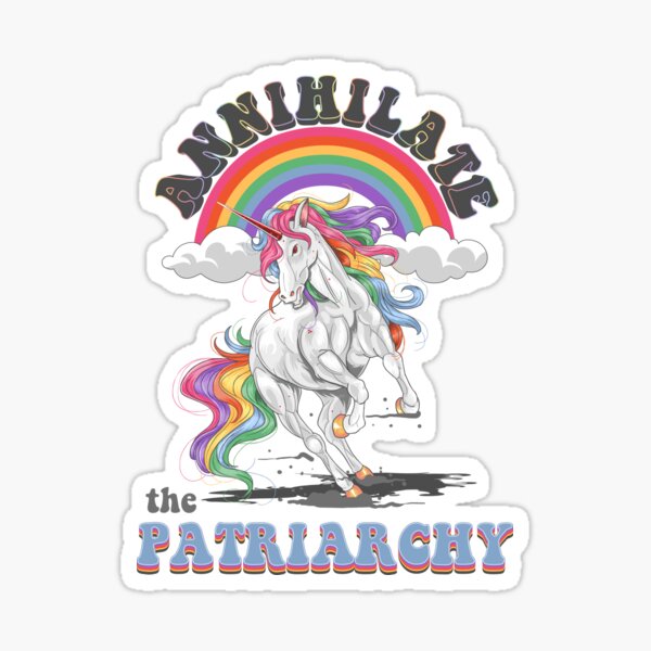 Annihilate The Patriarchy Angry Unicorn Sticker