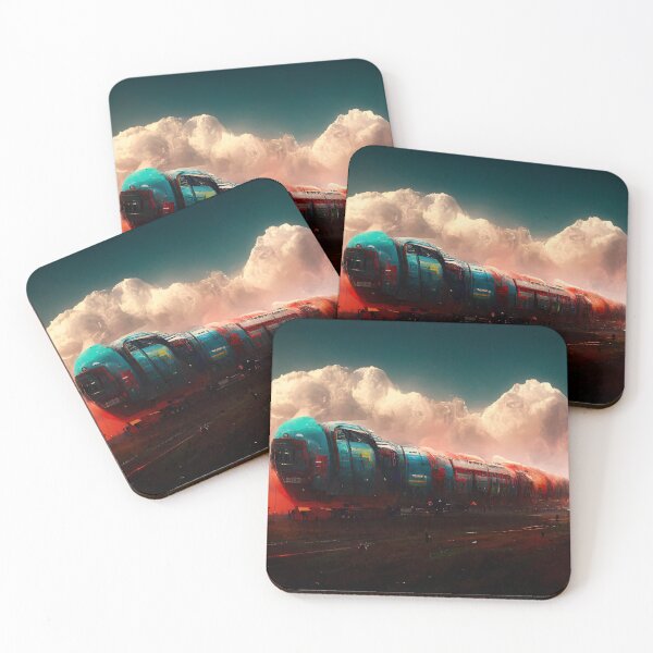 Interstitial Train on the Interstitial Plane I Coasters (Set of 4)