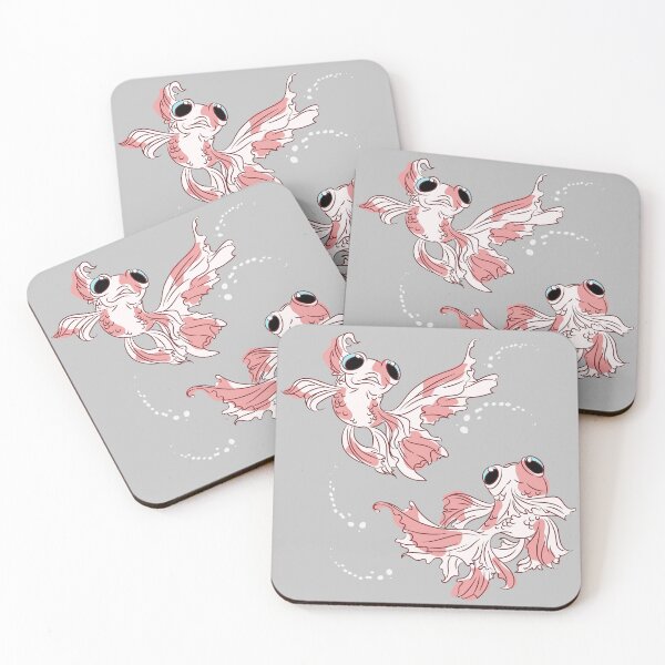 Item preview, pink goldfish black rosa goldfisch schwarz designed and sold by euise.