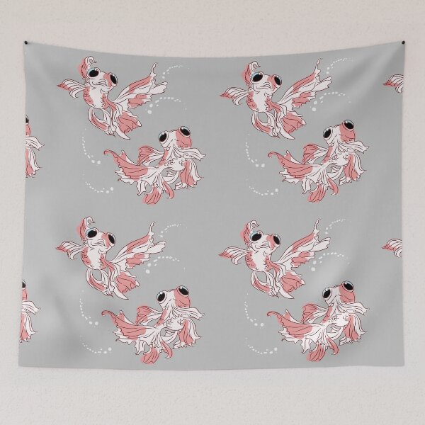 Item preview, pink goldfish black rosa goldfisch schwarz designed and sold by euise.
