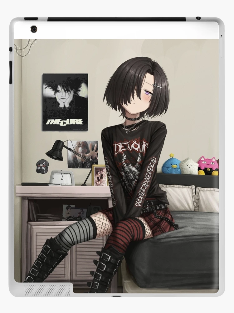 Goth Anime Girl In Bedroom | iPad Case & Skin