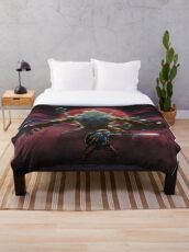 Zelda - Gold Lynel - Blood Moon Throw Blanket