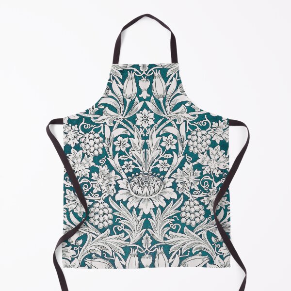 Item preview, Modern Teal Blue William Morris Exhibition Floral Leaves Pattern  designed and sold by Tamas Das.